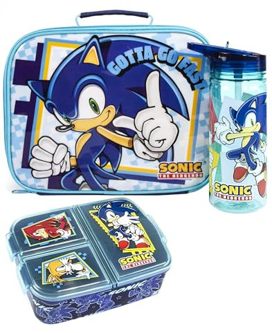 Sonic the Hedgehog Lunchbox Set Kids (Tasche, Wasserflasche, Snacktopf) Einheitsgröße