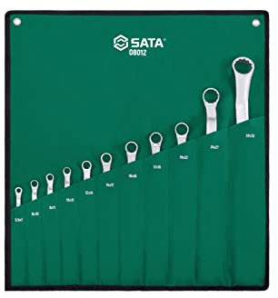 SATA ST08012 Juego de Llaves de Extremo de Caja Doble Métricas de 10 Piezas
