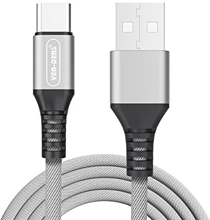3A USB C Charger Cable for Samsung Galaxy A16/S24 FE/A15/A15 5G/A14/A14 5G/A13/A05/A05s/A23/A25/A12/A22 5G/A34/A54/A32/S23 FE Type C Fast Charging (1.5M) High Speed Charging Nylon Cable (GREY)