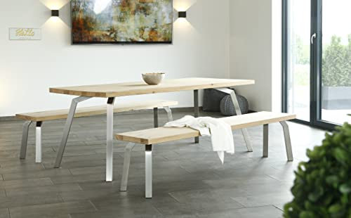 Edelstahl Design-Tischbeine | Esstisch | Gartentisch Bürotisch geeignet für Innen- und Außenbereich | Set Tischfüße (4 Stück) |