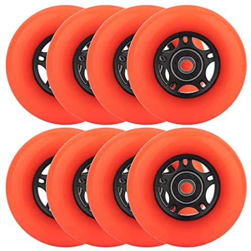 WHEELCOME Inline-Skate-Räder für Außen- und Innenbereich, Rollschuh-Räder, 85a Rollhockey-Räder mit Kugellagern, ABEC-9 für Roller-Gepäckreparatur, 64 mm, 70 mm, 72 mm, 76 mm, 80 mm Durchmesser,