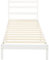 Amazon Basics Plattform-Bettgestell aus massivem Kiefernholz mit geripptem Kopfteil, modern, einfache Montage, Kinder, Einzelbett, Weiß, 90 x 190 x 88 cm