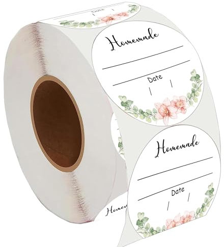 2 Inch Watercolor Greenery Canning Stickers 250 Pcs Write on Date Contents Canning Jar Lids Labels with Lines for Mason Jars Homemade Jam and Jelly