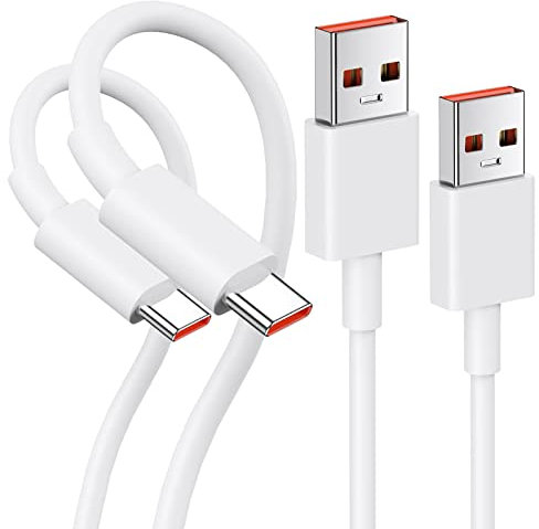 Cable USB C para Xiaomi Pad 7 6 5 Mi 15 14T 13 12 Pro, 120W 6A Cable Carga Rápida Cable USB a USB C 1M Cable Tipo C Carga Turbo para Xiaomi POCO X7 X6 Pro C75 C65 Redmi Note 14 13 12 11S,Mejora 2Pack