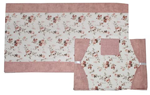 Coordinato Copriforno Roses Coprifornello Roselline 5 Fuochi Arredo Casa Cucina -Cipria-Forno+fornello