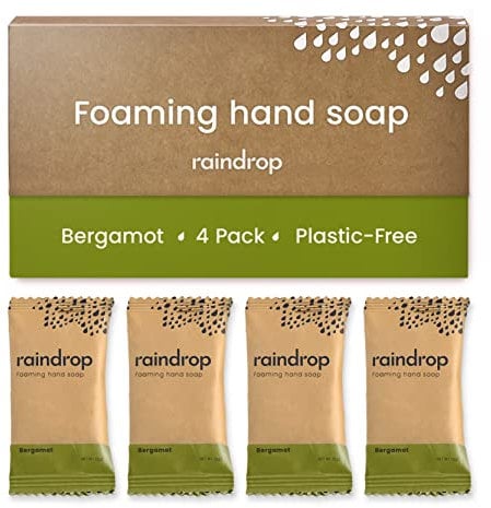 Raindrop Sustainable 4x Eco-friendly Hand Wash Refill Tablets, 1 Tablet = 1 Bottle of Soap 300 ml, Bergamot scented