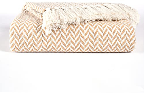 EHC Throws for Sofas Large, Throws for Bed Double Sofa Settee Couch,150 x 200cm, Beige