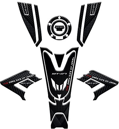 Paraserbatoio.it Harz-Aufkleber mit 3D-Effekt, für Motorrad, kompatibel mit Yamaha MT-07 ab 2021 (Tech Black und Pure, komplettes Set)