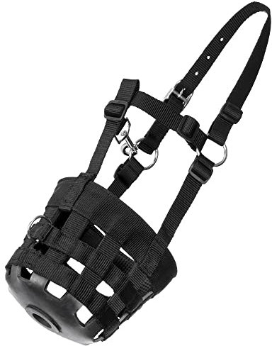 Start Maulkorb für Pferde, leicht zu atmen, Schwarz, Weidemaske mit Nasenlöchern, Fressbremse verstellbar Nylon schwarz erhältlich in Pony Vollblut Warmblut (Full, Schwarz)