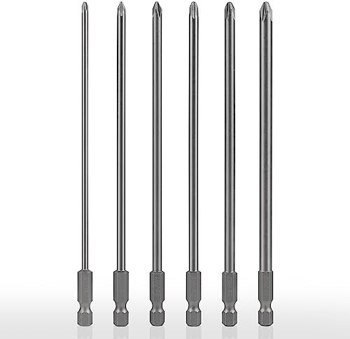CPROSP 6x Bit Avvitatore Lunghi 150mm, Punta a Croce Con Codolo Esagonale Per Cacciaviti Elettrici Manuali, Trapani