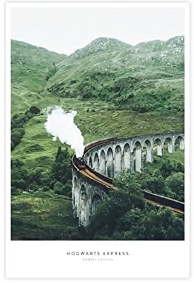 Art And Nature Hogwarts Express Leinwand-Poster, Wandkunst, Dekoration, Bild, Gemälde für Wohnzimmer, Schlafzimmer, Dekoration, Rahmen-Stil, 60 x 90 cm