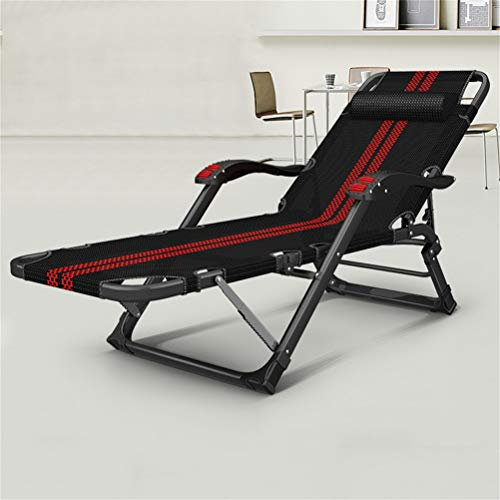 CHLDDHC Lounger Campingstühle verdicken Klappstuhl Sun Lounger Liege für Strandterrasse Garten Camping im Freien mit Abnehmbarer Kopfstütze 220 kg Gewichtskapazität (Farbe: a)