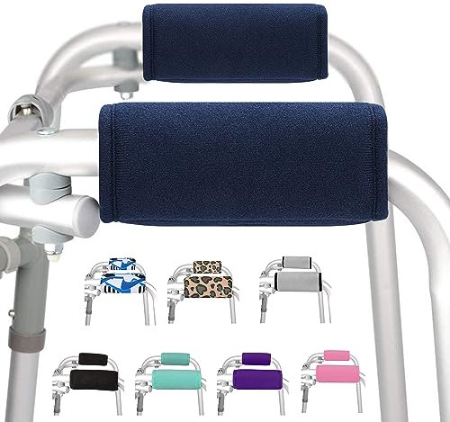supregear Walker Handgriff Gepolsterte, 2er-Pack Weiche Bequeme Kissen Rollatoren Walker Griffpolster für Rollator Krückenpolster, Rutschfestes Atmungsaktives Mobilitätszubehör (Dunkelblau)