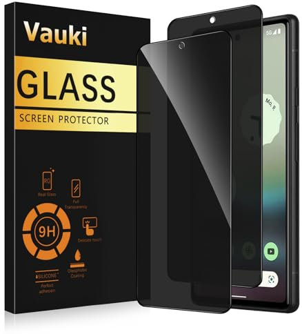 Vauki Verre Trempé pour Google Pixel 6a Anti Espion 2 Pièces,Anti-Espion Film de Protection D'écran,Dureté 9H,Anti-Rayures,Sans Bulles,Anti-Spy Privacy Protecteur Vitre pour Google Pixel 6a,6.1