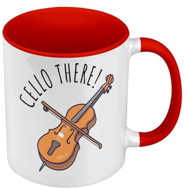Cello There Cello There Tasse, farbig, Rot, Musikinstrument, Tasse mit Henkel und farbigem Innenfutter