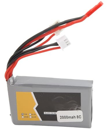 Fockety 7.4V 2000mAh Rechargeable Lipo Battery for Jumper T16 Remote Controller Transmitter, Overcharge & Short Circuit Protection RC Lipo Battery for Jumper T16