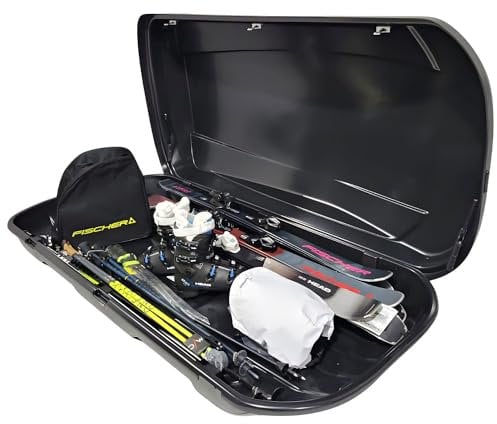 Skibox Ski Gepäckbox Dachbox Auto Dachkoffer - VDP Xtreme 500 - Volumen 500 Liter - Außenmaße: 225x83x39cm (LxBxH) - Ski und Snowboardbox - Autokoffer abschließbar