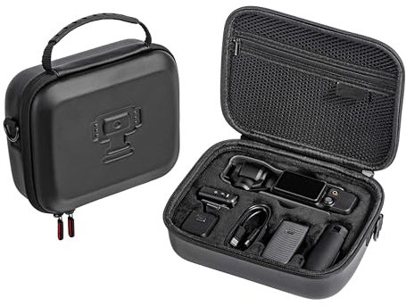 xocome Osmo Pocket 3 Case with Shoulder Straps, Portable PU Storage Protective Bag for DJI Osmo Pocket 3 Creator Combo Accessories