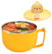 Tuzsocr Ramen Schüssel mit Deckel, Groß 1200 ml instant nudeln schüssel mit Zeitschaltuhr, 304 Edelstahl Instant Schüssel für Nudeln, Bento, Mittagessen (Huhn)