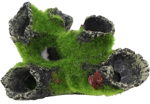 Resin Aquarium Decoration Moss Tree House Cave Decorative Household Fish Tank Decorations for Fish Shrimp Hiding