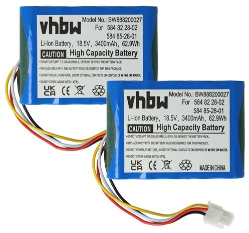 vhbw Akku kompatibel mit Gardena Smart Sileno Free 1500, Smart Sileno Free 1200, Smart Sileno Free 600 Rasenmäher (3400mAh 18,5V Li-Ion)
