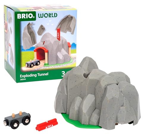 BRIO World - 36044 Tunnel mit Sprengfunktion | Zugset für Kinder ab 3 Jahren