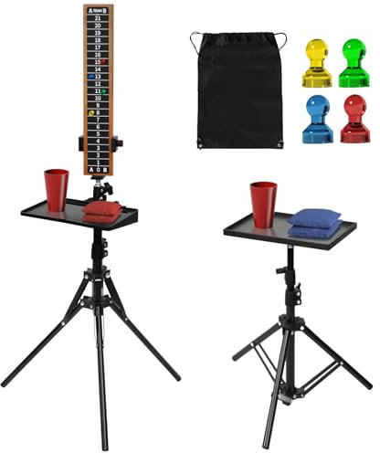 AIWEILUCK 2 Sets Cornhole Scoreboard mit Getränkehalter, Score Keeper Set für Cornhole Game, Cornhole Zubehör Score Tracking Ausrüstung für Outdoor-Spiel