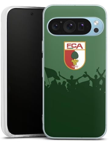 Silikon Hülle kompatibel mit Google Pixel 9 Case transparent Handyhülle FC Augsburg FCA Bundesliga