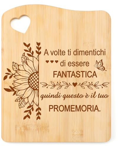 Tulolvae Regalo Donna Compleanno, Tagliere di Bambù Idee Regali Amica, Inspiranti Incisione Regalo per Mamma Sorella Migliori Amici Colleghe Uomo a Natale