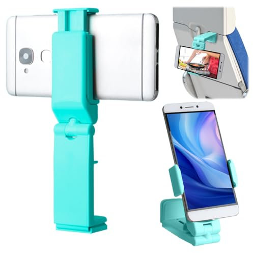 Airplane Phone Holder, Universal Mobile Phone Stand, 360° Rotation Hands-free Viewing Flight Phone Holder for iPhone & Android, Foldable Travel Essential Accessory for Flying/Plane/Train/Home/Office