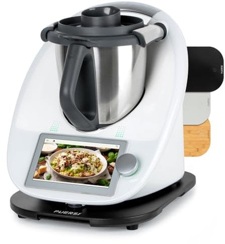 PUERSI Tabla Deslizante para Thermomix TM6/TM5, 2ª Generación, Base para Thermomix con Ruedas, Soporte para Bimby (Negro)