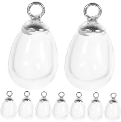 NESTINGHO 10 Stück Glas Silber Schmuck Baumeln Tropfen Charms Halskette Mini Flasche DIY Tränen Charms