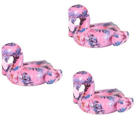 BESTonZON 3pièces Support De Bière Gonflable Flamant Tapis Flottant pour Bouteilles De Bière Accessoire De Piscine pour Événements Festifs Et Détente Bord De Eau
