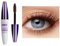 Mascara viola impermeabile, 10 ml, resistente all'acqua, a lunga durata, volumizzante, per Natale, Halloween, feste, matrimoni (Tubo bianco - Marrone)