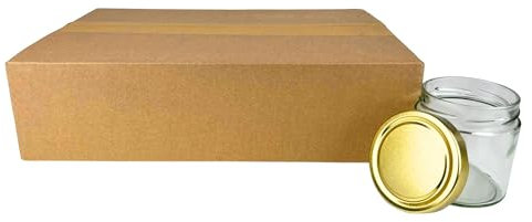 BIENEN SCHMIDT 52x DEEP Twist Off Honigglas 500 g Rundglas Gläser für Honig Deckelfarbe Gold