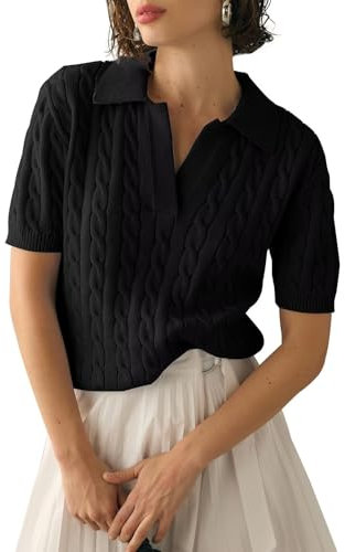 LACOZY Womens Short Sleeve T Shirts Ribbed Scoop Neck Tee Shirts Ladies Fitted Casual Summer Basic Tunic Tops Black L