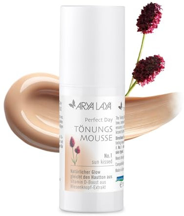 ARYA LAYA Tönungsmousse Perfect Day No. 1 sun kissed (helle bis mittlere Hauttypen), 30 ml – gleicht den Hautton aus, kaschiert Rötungen und Unregelmäßigkeiten, mit Vitamin D-Booster, vegan