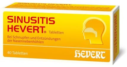 Sinusitis Hevert bei Schnupfen und Entzündungen der Nasennebenhöhlen, 40 St. Tabletten
