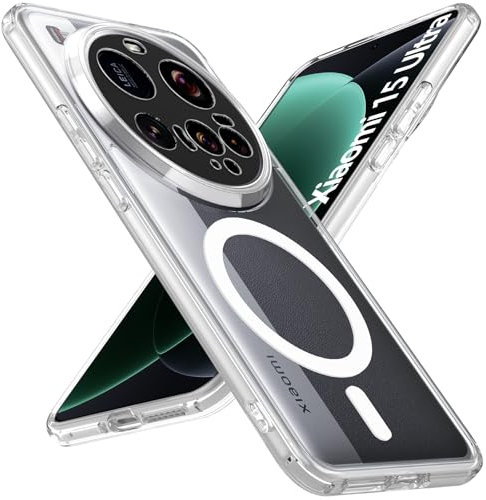 Hensinple für Xiaomi 15 Ultra Hülle 6.73 Zoll, Magnetisch Xiaomi 15 Ultra Case Kompatibel mit MagSafe [Zuverlässiger Schutz] Stoßfest Hülle XiaoMi 15 Ultra Matt Transluzente Bumper Schutzhülle, Clear