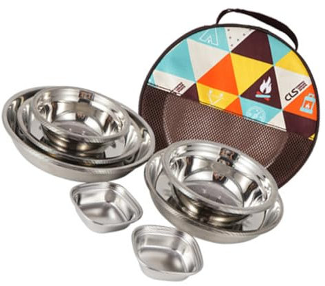 TOYANDONA Platos y Platillos Acero Inoxidable Exterior De Vajilla Camping para Fogatas Comedor Exterior