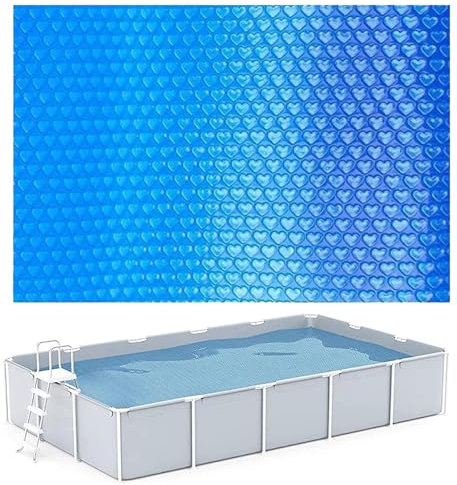Krmoau Bâche solaire rectangulaire pour piscine, 300 x 200 cm, résistante aux UV, réduit l'évaporation de l'eau pour piscine