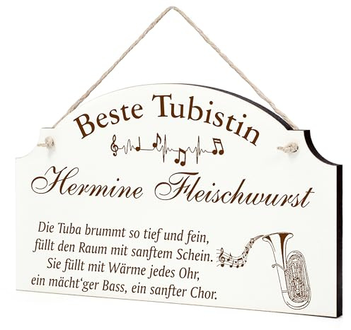Dekolando Schild Bester Tubist Beste Tubistin Geschenk Tuba - lustige Geschenke in 3 Größen zum Geburtstag Weihnachten Ostern Nikolaus - für Männer Frauen Kollegen Mitarbeiter