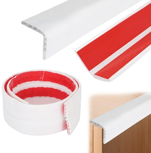5M Wall Corner Protectors, Rubber Safety Edge Guards for Baby Proofing, Self-Adhesive Anti-Collision Strip for Furniture & Walls, Childproofing Protection (White, 40 * 40mm)