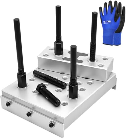 ZKTOOL Universal Drill Press Support Block Plate Suspension Arm Tool | Can Withstand 30 Tons of Pressure. Heavy-duty Bearing and Bushing Repair, Disassembly, and Installation Block.