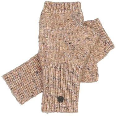 FRAAS Damen Stulpen meliert | Gestrickte Handschuhe mit Glitzer | Perfekt für den Winter Chinchilla