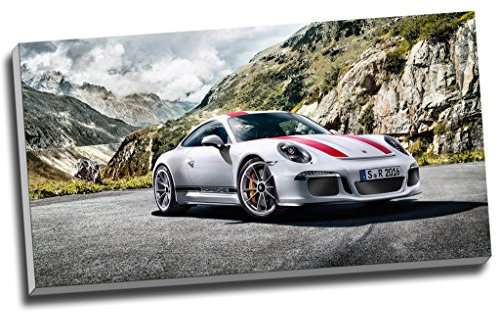 Impression de voiture de sport Porsche 911R sur toile pour décoration murale 76,2 x 40,6 cm