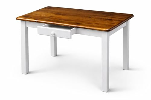 Magnetic Mobel Esstisch mit Schublade Küchentisch Tisch Restaurant Massiv Holz Kiefer (70x100, Eiche)