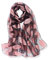 YFZYT Donna Moda Organza Morbida Sciarpa Scialle Collo avvolto Foulard Rubato, Anti-uv Modello di Ricamo Fiore Chiffon Sciarpa di Seta Scialle - Foglie Rosa