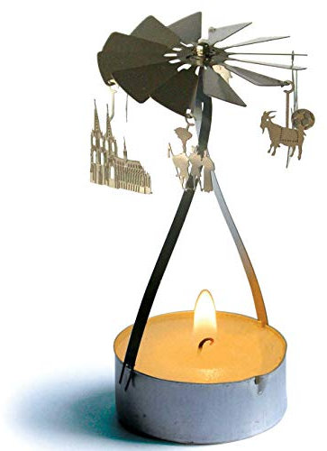 13gramm Köln Souvenir Teelicht Pyramide, 3D Edelstahl Kerzen Karusell
