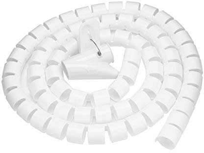 Cable Tidy 1.5m/3m Length Spiral Wrap Wire Spiral Cable Tube 16/22/28mm White Black Silver Cable Management Solution (white1.5m¡Á28mm)